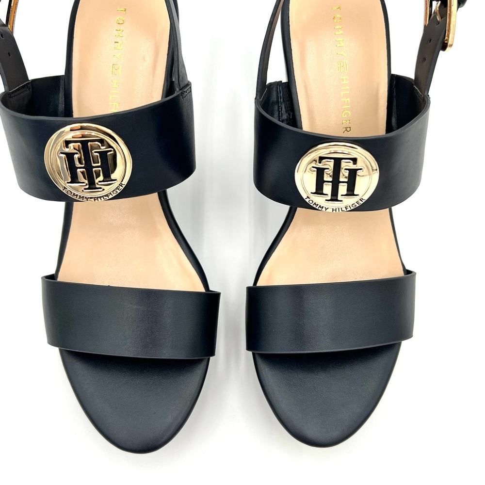 💕SALE 💕 New Womens Tommy Hilfiger Blue Wedge High Heel Sandal - Picture 5 of 9